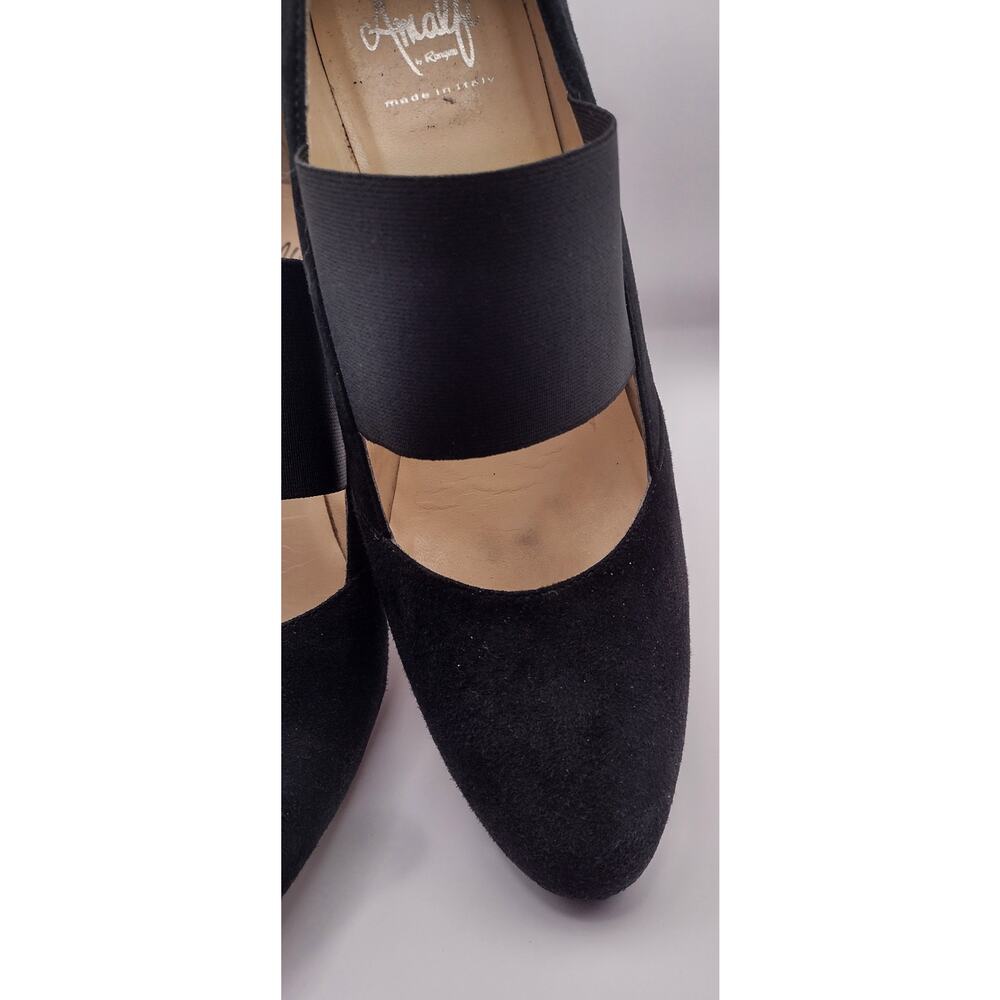 Amalfi by Rangoni Black Suede pumps with ballet band Size 10M - Picture 5 of 12